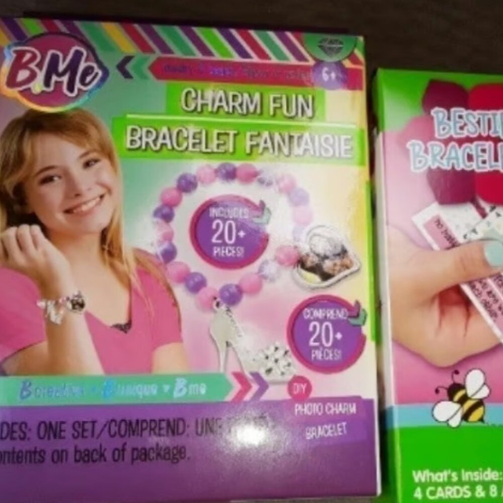 4 Charmed Bracelets DIY Sets 20-pc. Kids Refillable animal tape flamingo unicorn